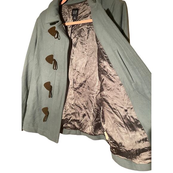 Gap Teal Zip n Toggle Y2K Pea Coat size Medium - Picture 6 of 10